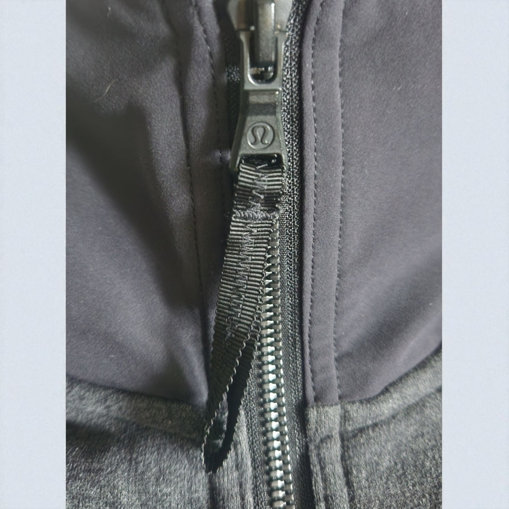 Lululemon Womens Jacket Gray Black Sweatshirt: En Route Athleisure Back Zip - Picture 7 of 9